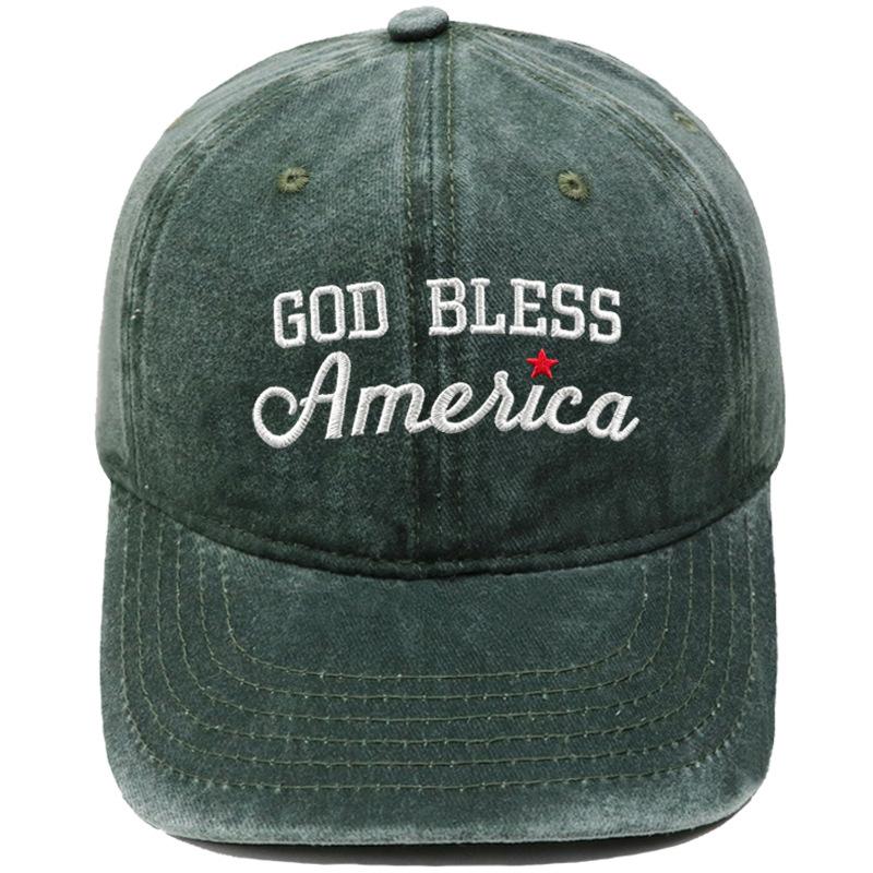 Вышитая бейсболка 'God Bless America' Винтажная папина кепка Повседневная солнцезащитная кепка для мужчин и женщин, европейская и американская
