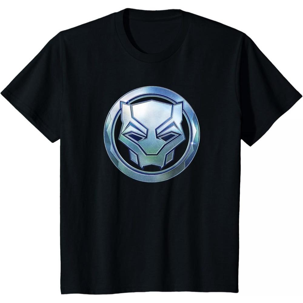 Black Panther Marvel TShirt Unisex Short Sleeve Minimalist Style Cotton Relaxed Fit Crew Neck Casual Top for Men Women