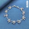 925 Sterling Silver AAA Zircon Heart-shaped Flower Bracelet Fashionable Wedding Jewelry