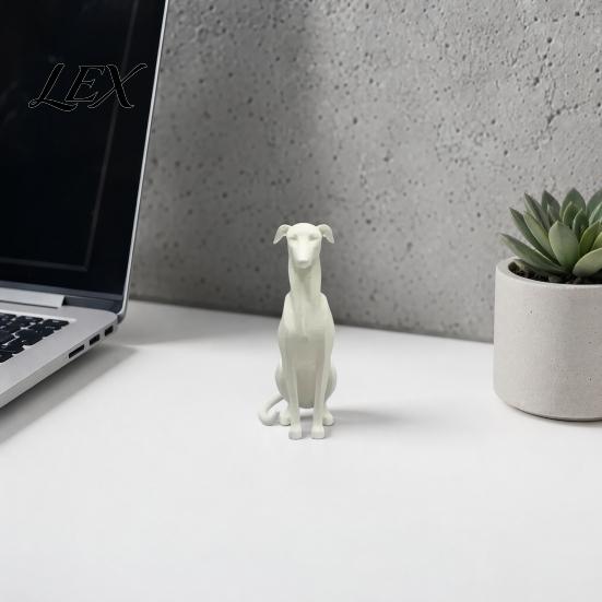 Compact Dog Sculpture 3D Printed Huibiti Figurine, Simulated Sitting Shape Model, Delicate Hair Durable Figure Texture, One-Piece Molding, Mini
