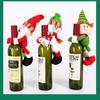 Premium Cotton Linen Santa Snowman Elf Wine Bottle Cover For Festive Table Decor