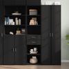 VidaXL Highboard Black 45x42.5x185 Cm Engineered Wood, Sideboard, Cupboard, Side Cabinet, Cabinet, Storage Cabinet, 3281449