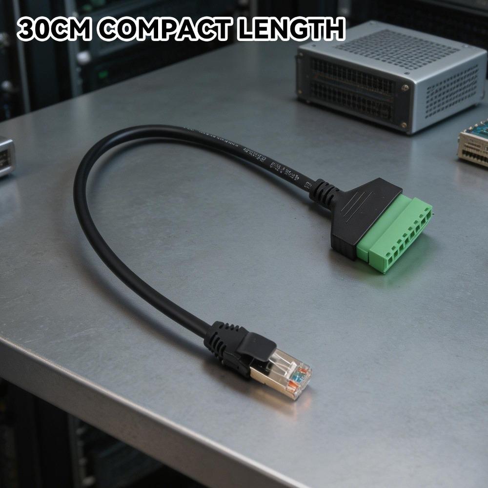 RJ45 Male To 8 Pins Solderless Extension Cable Screw Terminal Connector Ethernet Adaptor Converter Cable for Cat5e Ethernet Cord