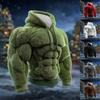 Men's Christmas Muscle Ugly Print Long-Sleeve Casual Sports Hooded Sweatshirt
