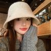 French Style Elegant Knitted Fisherman Hat for Women Retro All Match Basin Hat Big Head Circumference Showing Face Small Bucket Hat Trendy