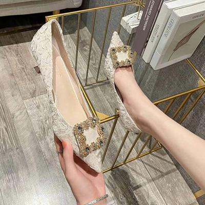 Летние новые туфли на каблуках с кристаллами и пряжками, женские плиссированные розовые туфли-лодочки со стразами, свадебные туфли, модная обувь с острым носком, Zapatos Mujer