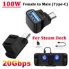 100W Fast Charging USB-C Converter 20Gbps Type-C 3.1 Extender for Steam Deck Mobile Phone