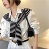 [Shawl] Spring And Autumn Striped Shawl Women'S Foreign High-End Knitting Versatile