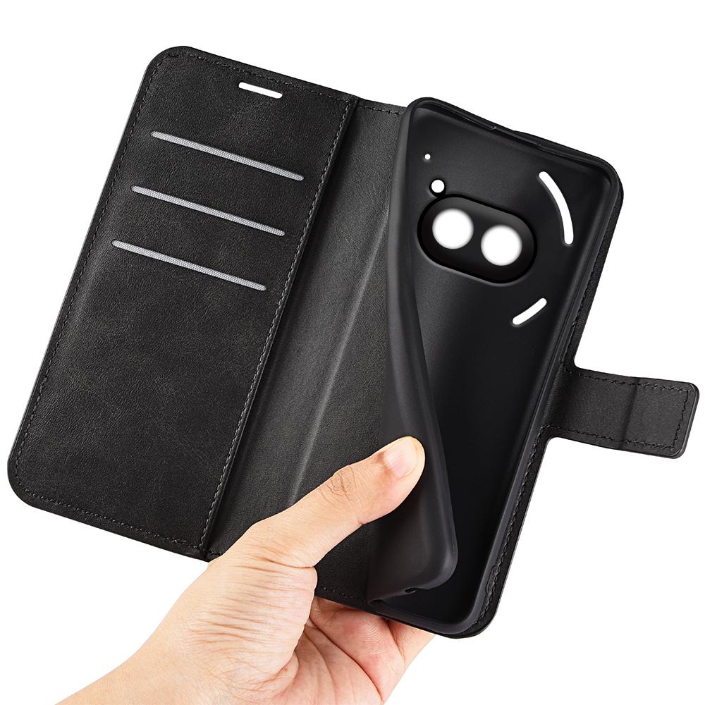 For Nothing Phone (2a) Plus/Phone (2a) Case PU Leather+TPU Phone Shell Calf Texture Wallet Stand Cover