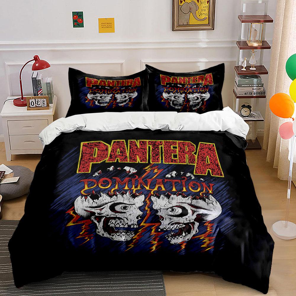Pantera Domination Skull Art Bedding Duvet Cover Set Duvet Cover Pillowcases (1*Duvet Cover 2*Pillowcases, without duvet insert)