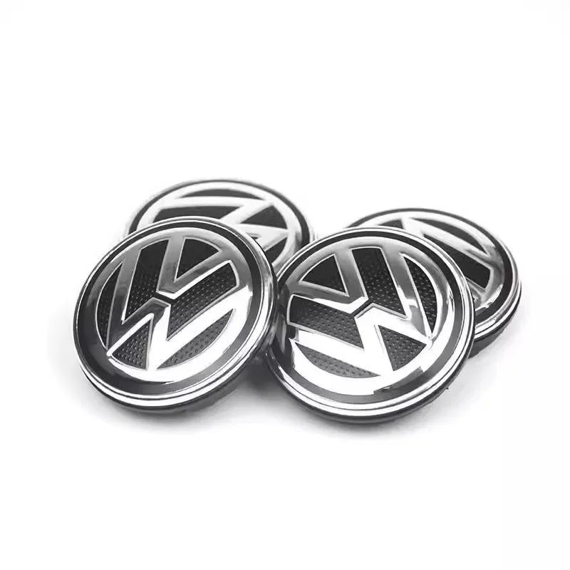 QEJMX1 For VW Volkswagen Jetta MK5 Golf 4Pcs Volkswagen Wheel Center Cap Car Hub Cover Accessories For VW GTI Polo Golf Passat Tiguan A
