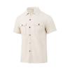 Summer Men's Waffle Short Sleeved Casual Solid Color Shirt