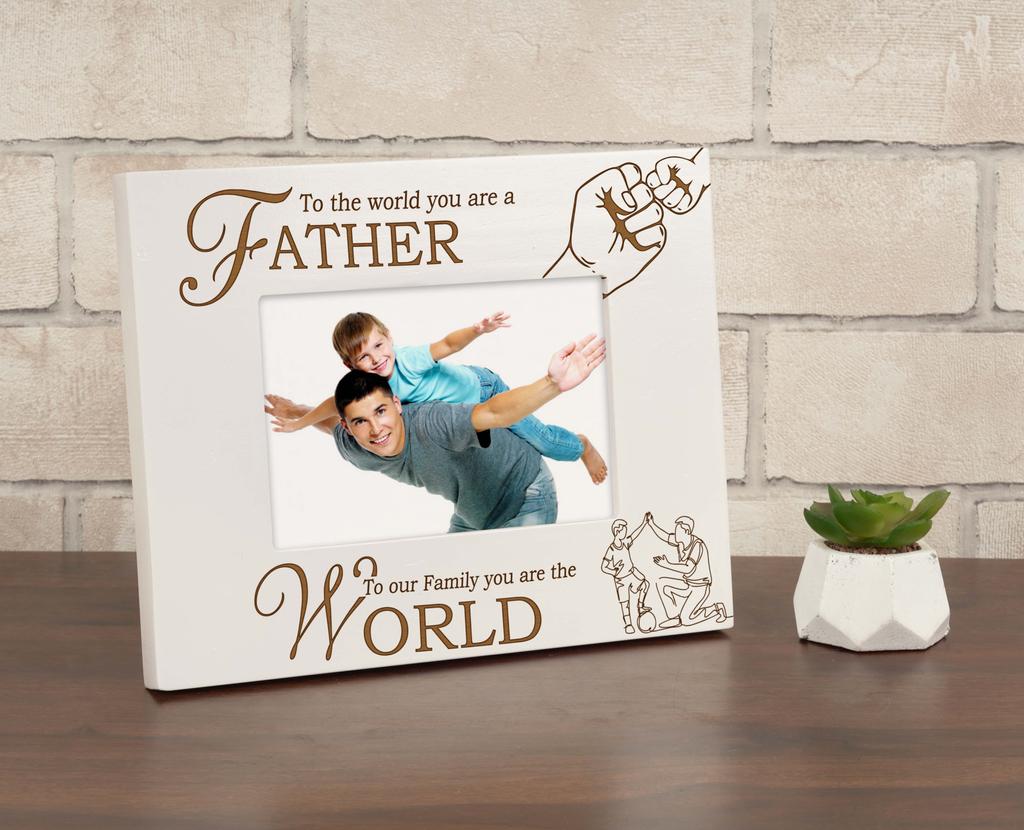 Дорогой сувенир, сделанный с любовью, настольная фоторамка с гравировкой, деревянная рамка для фотографий You Are The World, белая фоторамка
