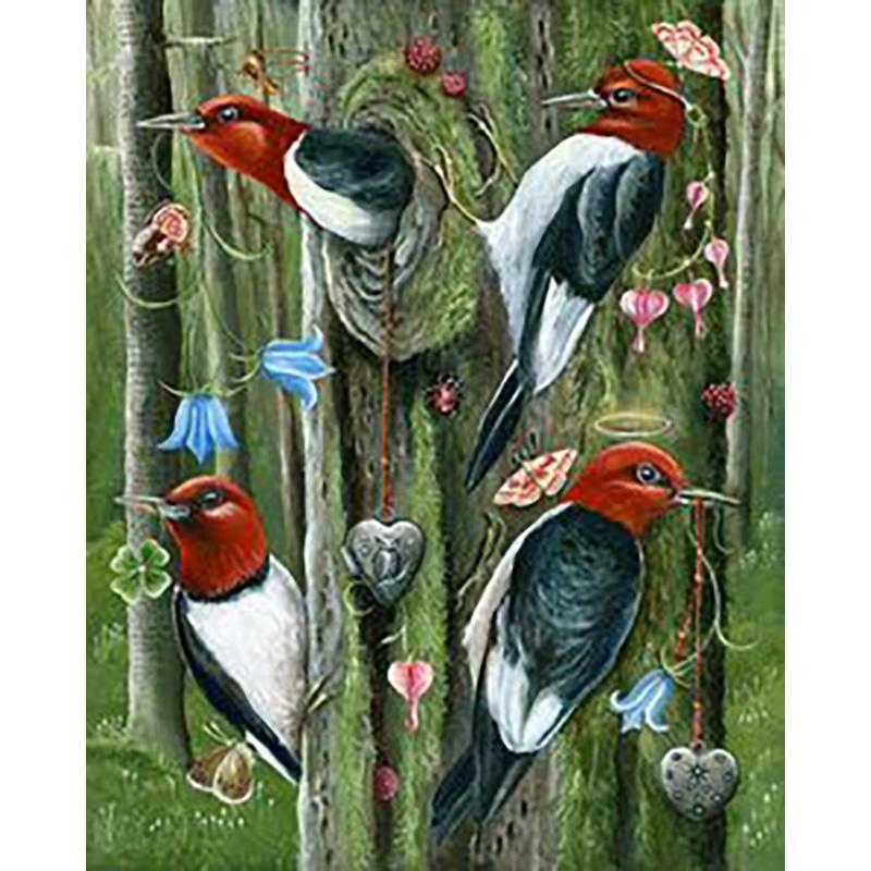 DIY 5D Diamond Painting Full Round Drill Mosaic Kit Birds Diamond Embroidery Cross Stitch Animal Needlework Wall Art Home Decor