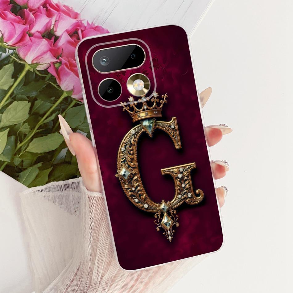 For Realme 16 Pro+ 16Pro Royal Crown Initial Letter Couple Phone Case For Realme 16 Pro Plus 5G Soft Silicone TPU Covers Bumpers