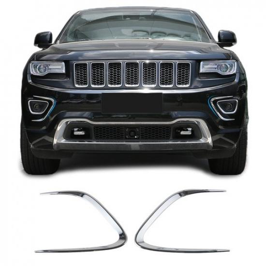 2 шт. Хромированная накладка на переднюю противотуманную фару для Jeep Grand Cherokee 2014-16