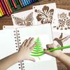 50pcs/set Floral Series DIY Painting Stencil Set Hollow Reusable Painting Templates PET Washable Spray Painting Stencils