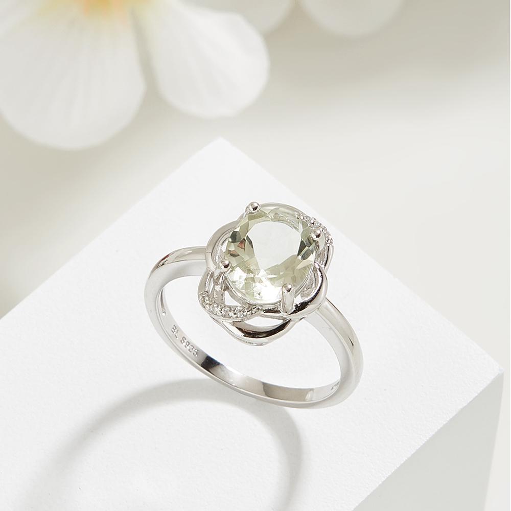 Легкий роскошный модный дизайн, серьги-кольца с натуральным зеленым аметистом, женский подарочный набор на годовщину Черной пятницы, серебро 925 пробы