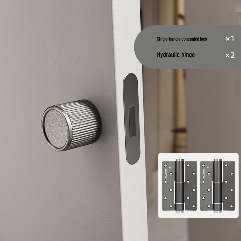 Spherical Minimalist Hidden Door Lock: Invisible, Keyed, Single-Sided for Bedroom Interior, No Handle