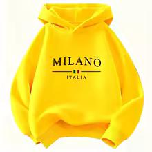 Модная толстовка с принтом букв Milano Italy, забавная толстовка для детей Y2k, детский свитшот с капюшоном, повседневные толстовки для мальчиков и девочек, одежда