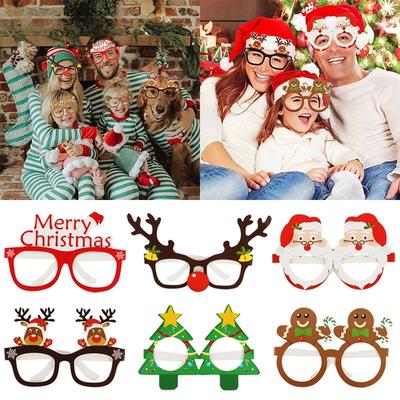 Набор из 9 шт. бумажных рождественских очков Санта Снеговик Олень Merry Xmas Декор для вечеринки в честь Нового года Фотобутафория