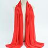 Women's Solid Color Pearl Chiffon Bubble Scarf, Long Silk Headscarf, 70x180cm, Middle Eastern Style
