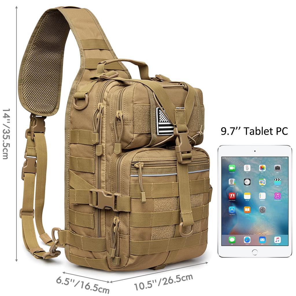 G4Free Body Military Tactical Crossbody Waterproof Chest Bag for and Tactical MOLLE Compatible One-Shoulder Bag, Bag, Bag, Lightweight, Durable,