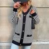 Women's Fashion Casual Houndstooth Print Autumn Winter Long Sleeve Jackets & Coats