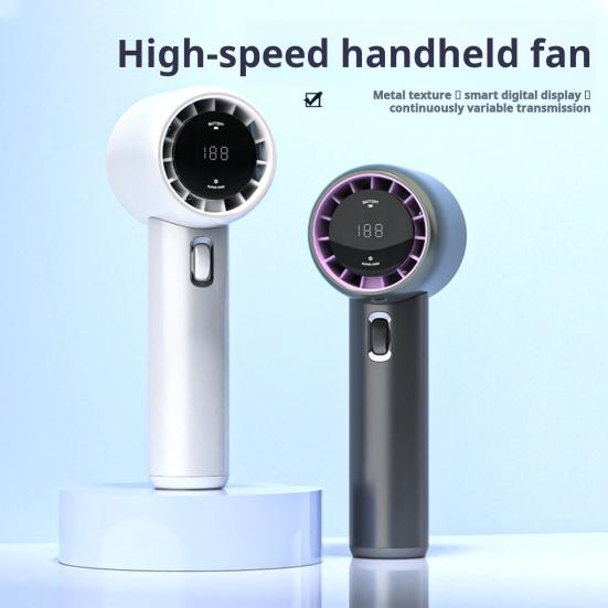 Portable Handheld Fan Adjustable Turbo Mini Fan Digital Display Battery Powered USB Rechargeable Personal Fan
