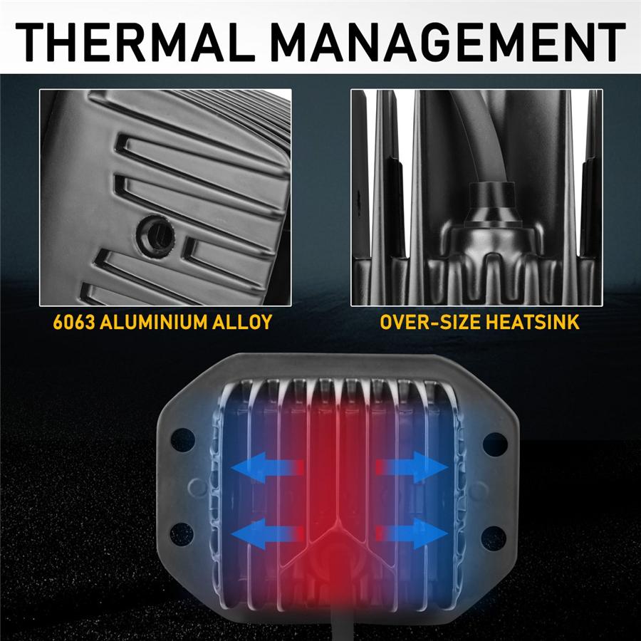 2X 48W Spot Flood Combo Led Work Light Car 4X4 Off-Road Flush Mount Bumper Lamps