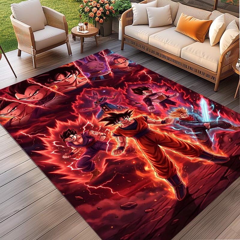 Dragon Ball Print Rug, Washable Floor Carpet, For Entryway Dorm Laundry Room Office Study, Home Decor Birthday Christmas Gift
