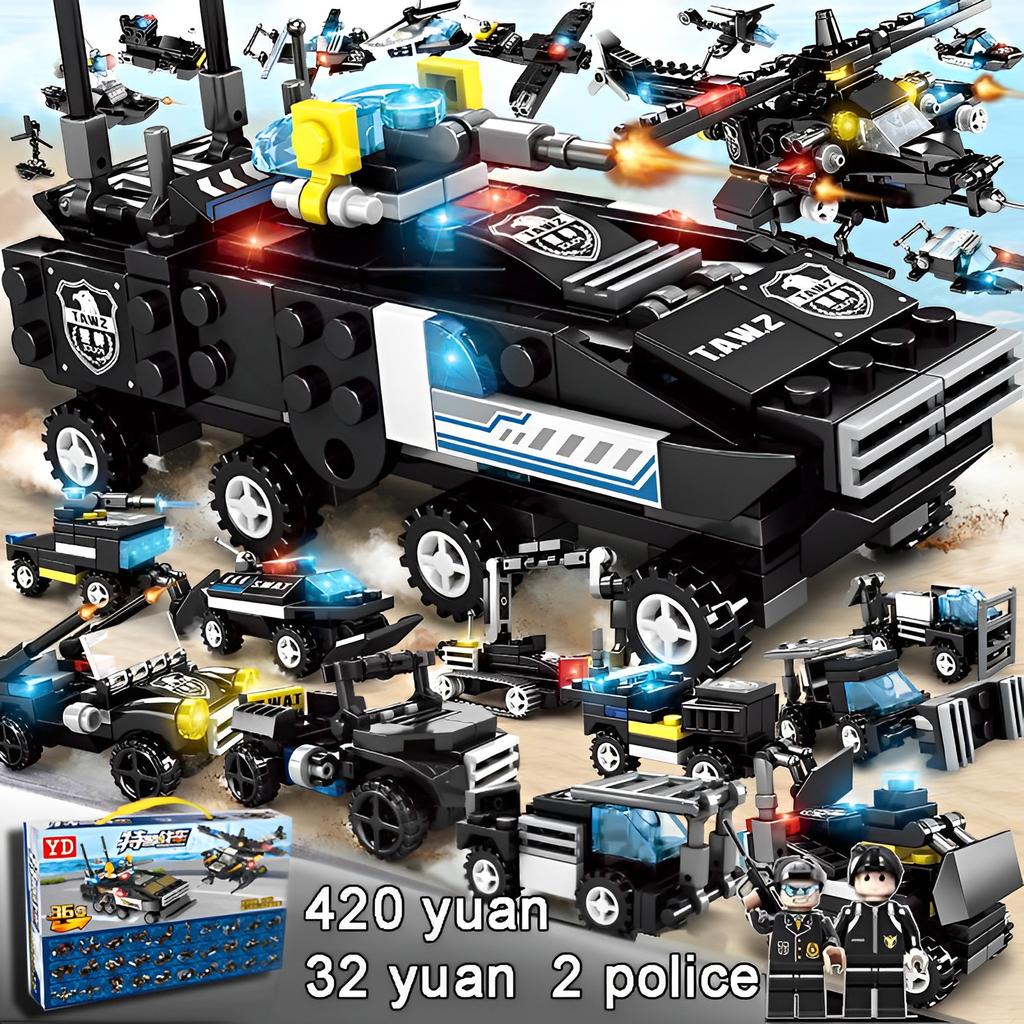 1560pcs City Police Station Building Blocks Bricks City SWAT Team Truck Blocks Educational Toy for Boys Children