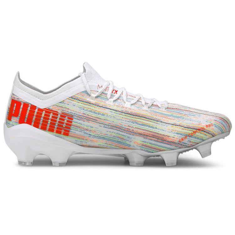 Puma Мужские кроссовки Ultra 1.2 FG AG White Red Blast Multi-Color Silver 106299-04