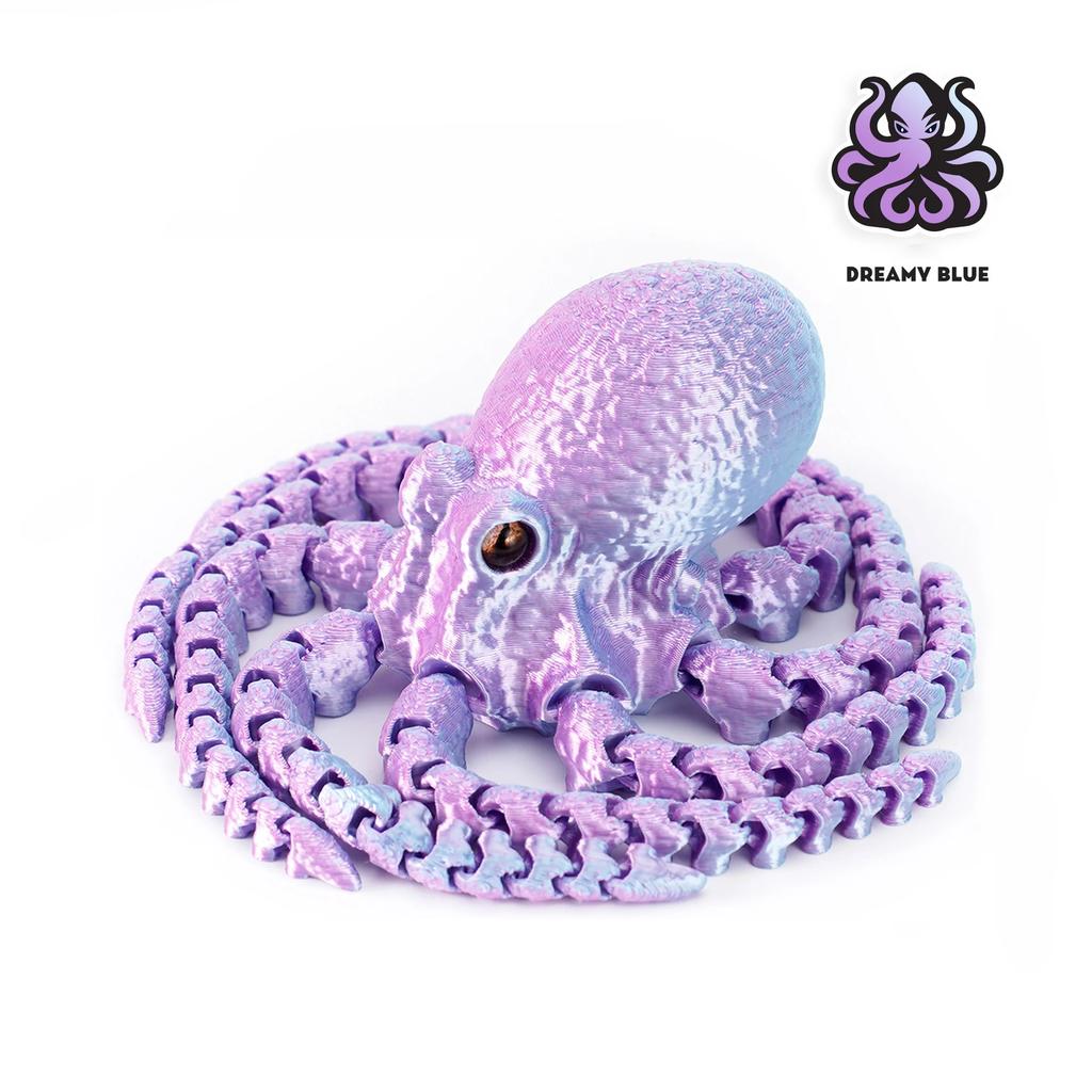 3D Printed Articulated Octopus Rex Realistic Octopus Model Jointed Movable Birthday Gift Realistic Animals Decorative Desktop