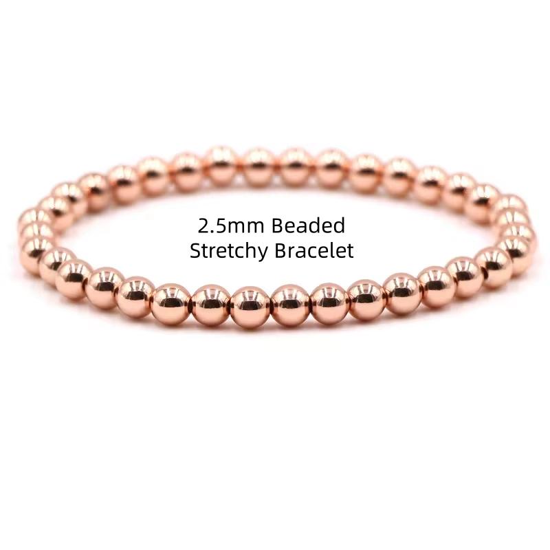 Fine 14k Gold Filled Jewelry Beaded Bracelet Sterling Silver 925 Bracelets for Jewelry Making Rose Gold Filled Bangles