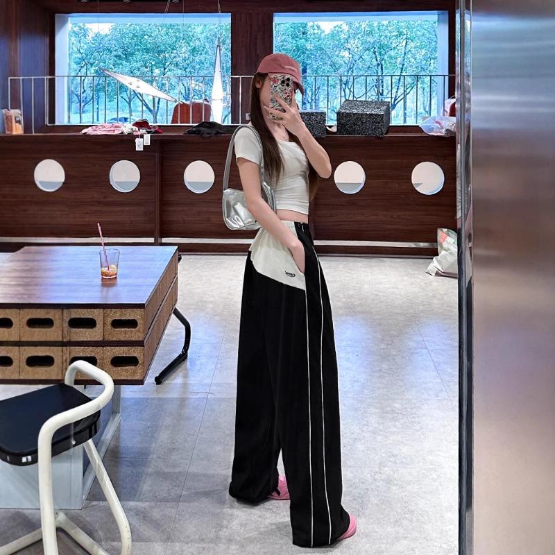 Gray Sweatpants Women's Summer Thin New Overalls Small Casual and Thin Wide-leg Quick-drying Pants