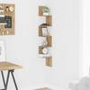 Creative Design Corner Shelf, Artistic Wall Mounted Decorative Storage Rack, Craft Oak 20x20x127.5 Cm Material