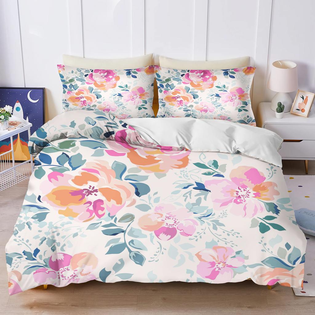Plant Cute Flowers Duvet Cover Floral Home Pillowcase Set Adult Bedroom 203X228Cm Size Children Comforter Bedding