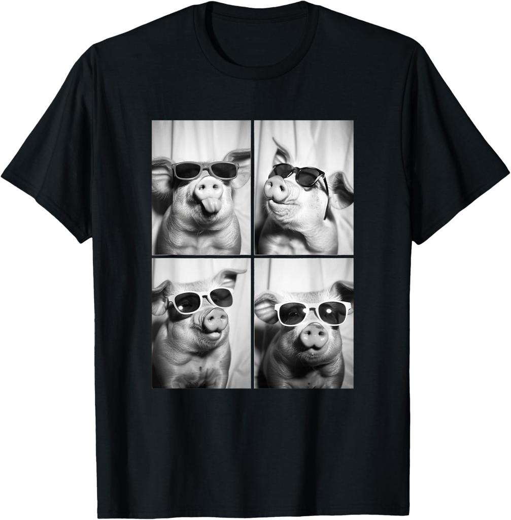 Funny Pigs with Sunglasses Cool Farm Animals Unisex T-Shirt