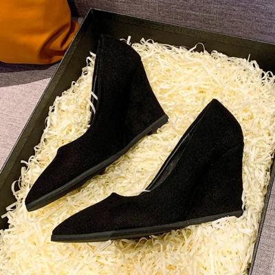 Туфли на танкетке с острым носком. Элегантные туфли на высоком каблуке. Женские модные дизайнерские туфли на выпускной. Туфли-лодочки для прогулок. Mujer Zapatos.