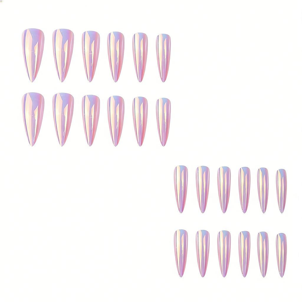 European And American Nail Art, Nail Plate Electroplated Chrome Mirror Spice Girl Wind Long-Pointed Nail, Wearing Nail