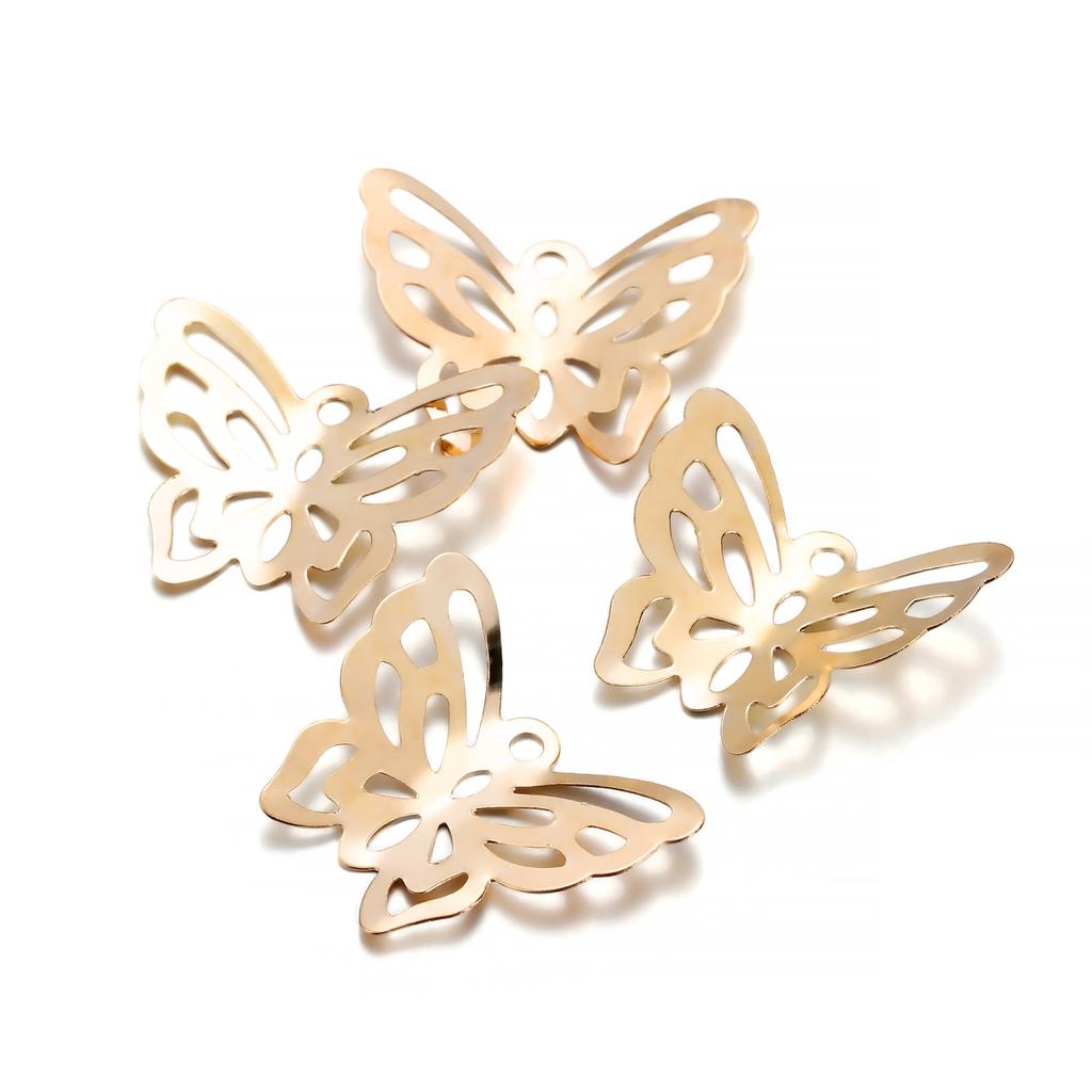 100 шт./лот Бабочки Маленькие Шармы Подвески для Ожерелий Filigree Обмотки Соединители для Сережек Для DIY Изготовления Ювелирных Изделий Аксессуары