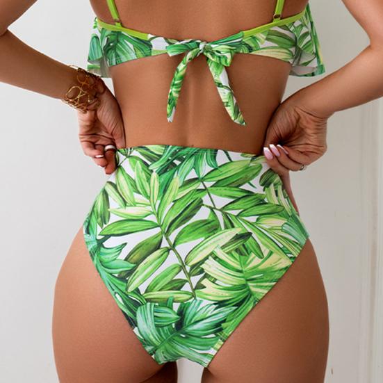 2 шт./компл., женский сексуальный комплект бикини с лентой на талии и v-образным вырезом, комплект бикини с бюстгальтером, высокие трусы для плавания