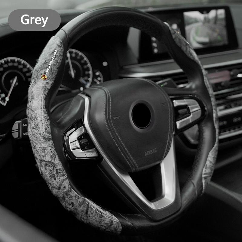 Car Steering Wheel Cover Anti Slip Microfiber Leather Protection Cover For Porsche Macan 911 718 Taycan Panamera Cayenne Boxster PS4