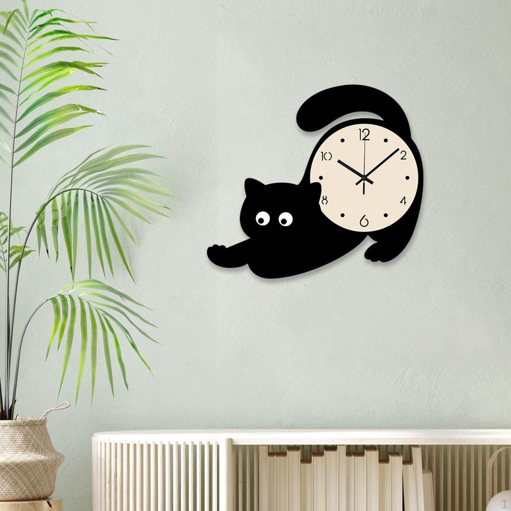 Настенные часы с изображением животных, кошка, акриловые, подвесные для ванной комнаты