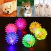 Bouncing Light-Up Ball Spiky Rubber Sensory Toy with Flashing Colors Cat Dog Chewing Toy Teeth Cleaning Thorn Balls
