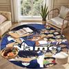 Custom Name Personalized Anime Print Round Rug, Versatile Home Decor Carpet, for Playroom, Apartment, Balcony, Entryway, Hallway Gift