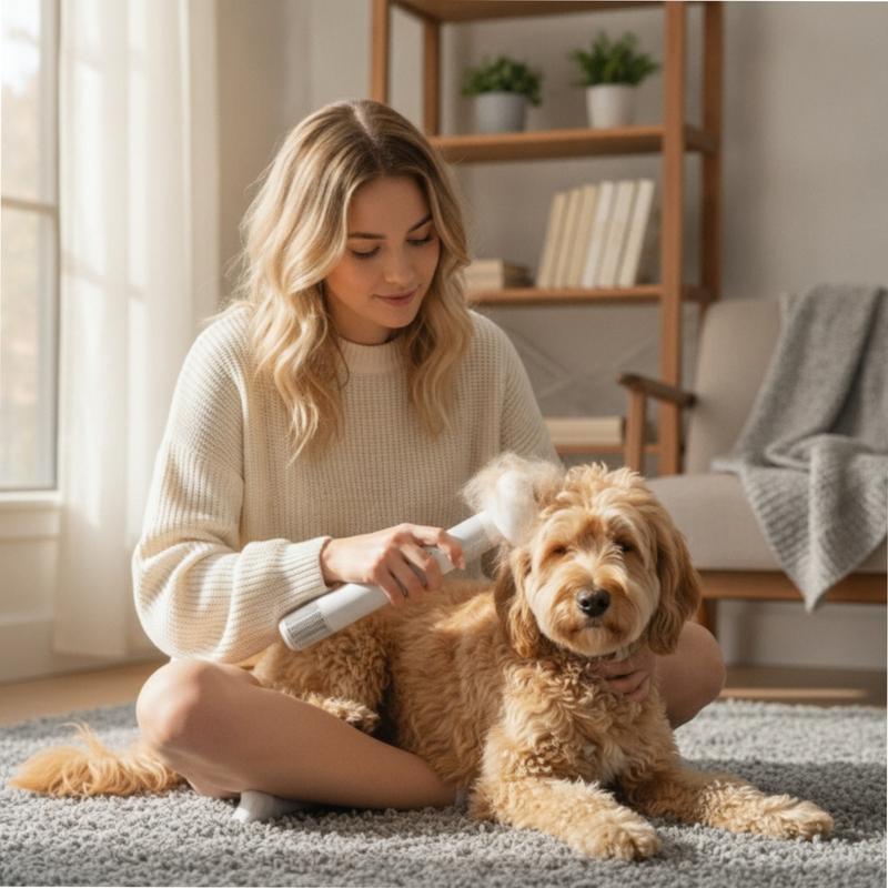 Dog Dryer Brush 2-in-1 Pet Hair Dryer with Brush Pet Grooming Blower Powerful 3-Speed for Dogs