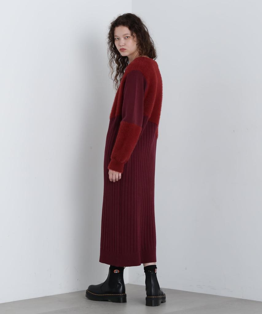 AVIREX ПЛАТЬЕ-СВИТЕР ОДНОТОННОЕ x ПУШИСТЫЙ KNIT S кирпичный 783-4240606