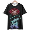 Hazbin Hotel Аниме Женские Мужские Футболки Мультяшный Принт Круглый Вырез Оверсайз Короткий Рукав Модная Мужская Одежда Уличная Одежда